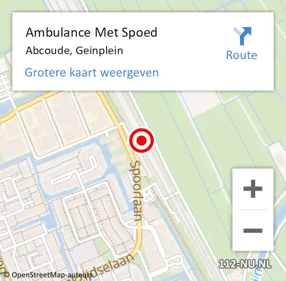 Locatie op kaart van de 112 melding: Ambulance Met Spoed Naar Abcoude, Geinplein op 19 november 2024 20:28