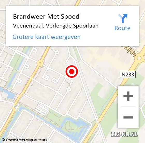 Locatie op kaart van de 112 melding: Brandweer Met Spoed Naar Veenendaal, Verlengde Spoorlaan op 19 november 2024 20:38