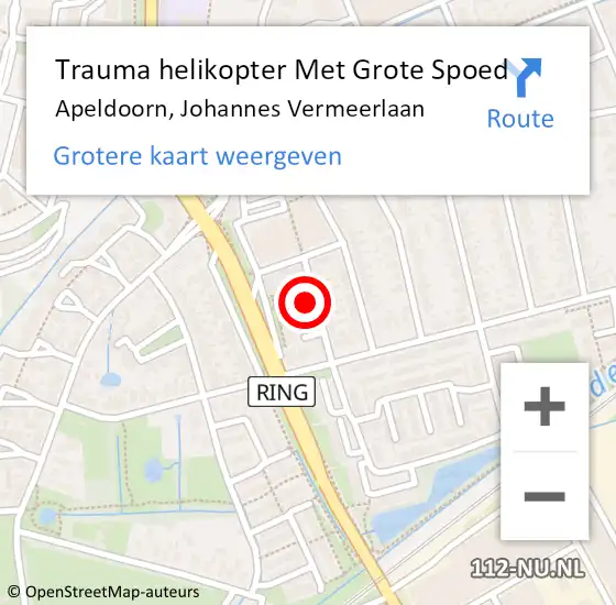 Locatie op kaart van de 112 melding: Trauma helikopter Met Grote Spoed Naar Apeldoorn, Johannes Vermeerlaan op 19 november 2024 20:42