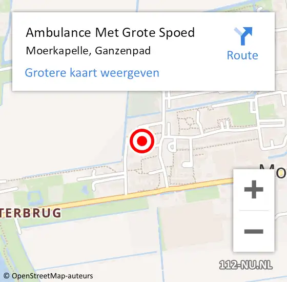 Locatie op kaart van de 112 melding: Ambulance Met Grote Spoed Naar Moerkapelle, Ganzenpad op 19 november 2024 21:48