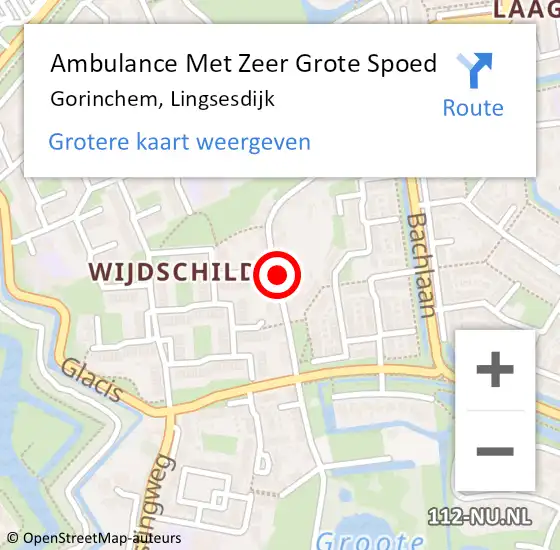 Locatie op kaart van de 112 melding: Ambulance Met Zeer Grote Spoed Naar Gorinchem, Lingsesdijk op 19 november 2024 23:14