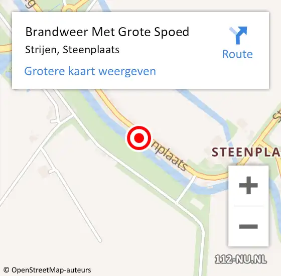 Locatie op kaart van de 112 melding: Brandweer Met Grote Spoed Naar Strijen, Steenplaats op 19 november 2024 23:32