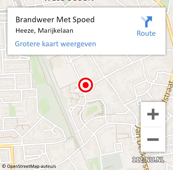 Locatie op kaart van de 112 melding: Brandweer Met Spoed Naar Heeze, Marijkelaan op 19 november 2024 23:50