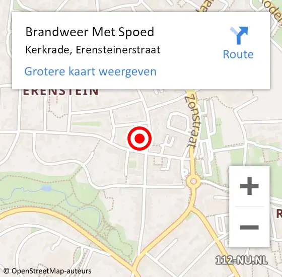 Locatie op kaart van de 112 melding: Brandweer Met Spoed Naar Kerkrade, Erensteinerstraat op 20 november 2024 00:00