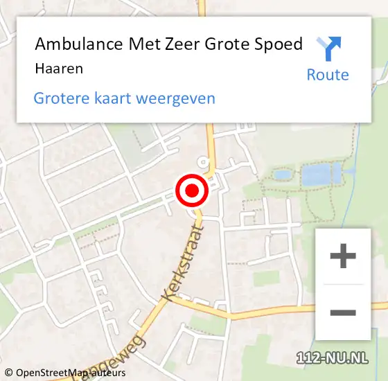 Locatie op kaart van de 112 melding: Ambulance Met Zeer Grote Spoed Naar Haaren op 20 november 2024 00:00