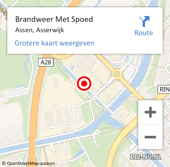 Locatie op kaart van de 112 melding: Brandweer Met Spoed Naar Assen, Asserwijk op 20 november 2024 00:29