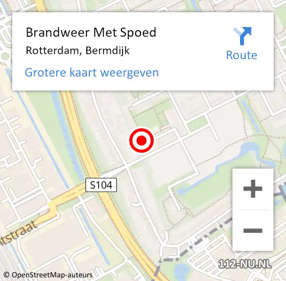 Locatie op kaart van de 112 melding: Brandweer Met Spoed Naar Rotterdam, Bermdijk op 20 november 2024 01:23