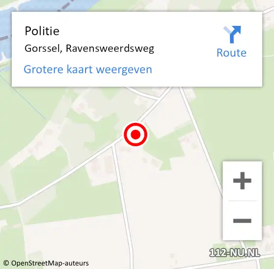 Locatie op kaart van de 112 melding: Politie Gorssel, Ravensweerdsweg op 20 november 2024 02:27