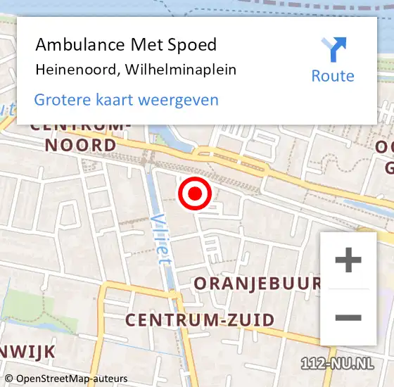 Locatie op kaart van de 112 melding: Ambulance Met Spoed Naar Heinenoord, Wilhelminaplein op 20 november 2024 03:21