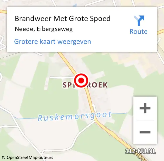 Locatie op kaart van de 112 melding: Brandweer Met Grote Spoed Naar Neede, Eibergseweg op 20 november 2024 05:05