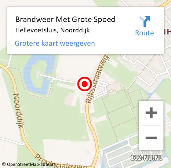 Locatie op kaart van de 112 melding: Brandweer Met Grote Spoed Naar Hellevoetsluis, Noorddijk op 20 november 2024 07:49