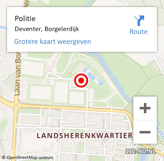 Locatie op kaart van de 112 melding: Politie Deventer, Borgelerdijk op 20 november 2024 07:50