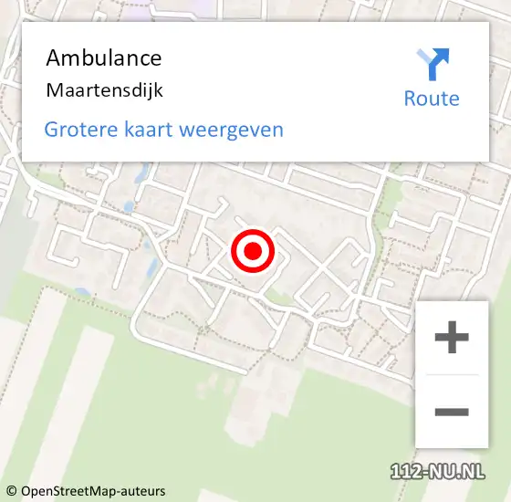 Locatie op kaart van de 112 melding: Ambulance Maartensdijk op 20 november 2024 07:54