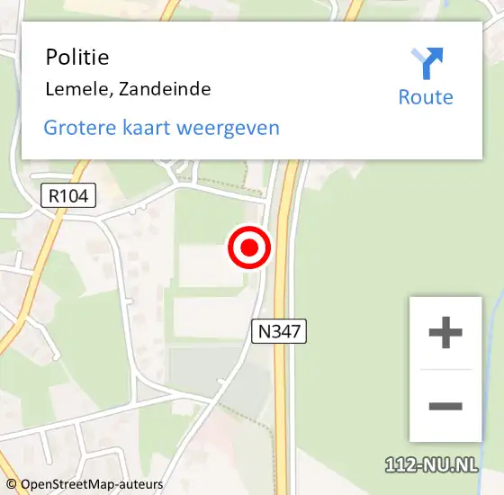 Locatie op kaart van de 112 melding: Politie Lemele, Zandeinde op 20 november 2024 08:24