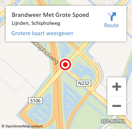 Locatie op kaart van de 112 melding: Brandweer Met Grote Spoed Naar Lijnden, Schipholweg op 20 november 2024 08:49