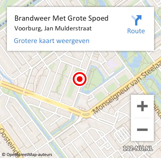 Locatie op kaart van de 112 melding: Brandweer Met Grote Spoed Naar Voorburg, Jan Mulderstraat op 20 november 2024 09:08