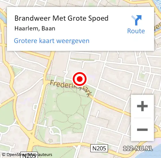 Locatie op kaart van de 112 melding: Brandweer Met Grote Spoed Naar Haarlem, Baan op 20 november 2024 09:08