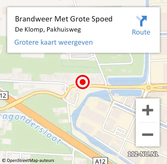 Locatie op kaart van de 112 melding: Brandweer Met Grote Spoed Naar De Klomp, Pakhuisweg op 20 november 2024 09:37