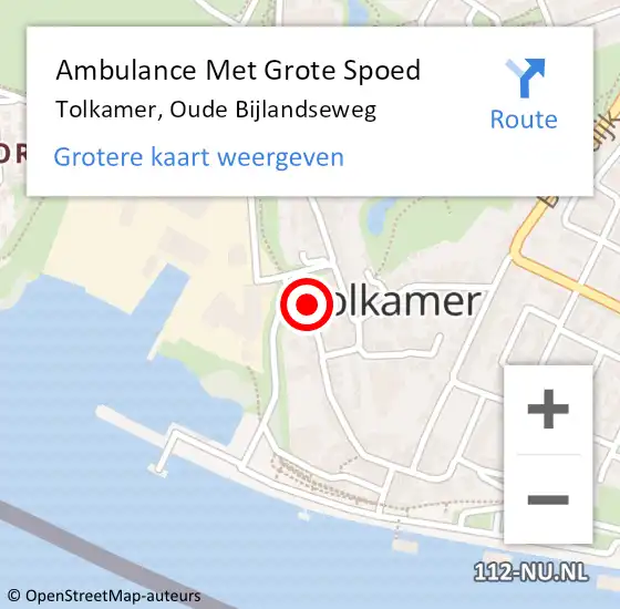 Locatie op kaart van de 112 melding: Ambulance Met Grote Spoed Naar Tolkamer, Oude Bijlandseweg op 27 oktober 2014 15:37