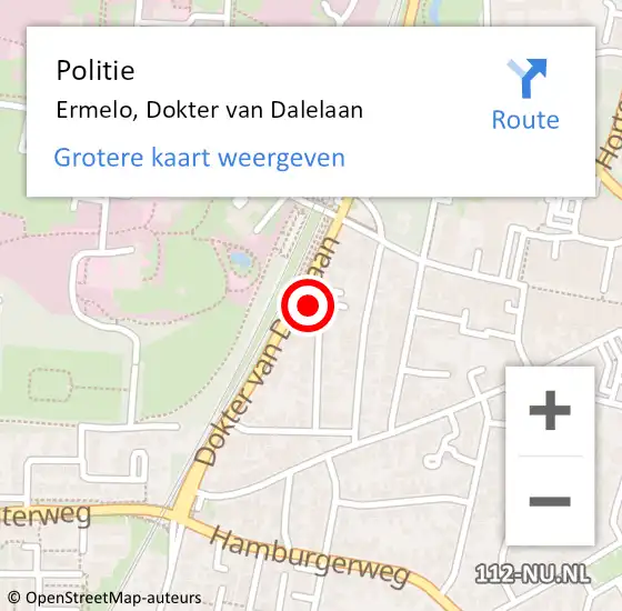 Locatie op kaart van de 112 melding: Politie Ermelo, Dokter van Dalelaan op 20 november 2024 11:03