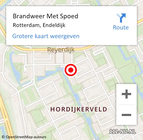 Locatie op kaart van de 112 melding: Brandweer Met Spoed Naar Rotterdam, Endeldijk op 20 november 2024 12:06