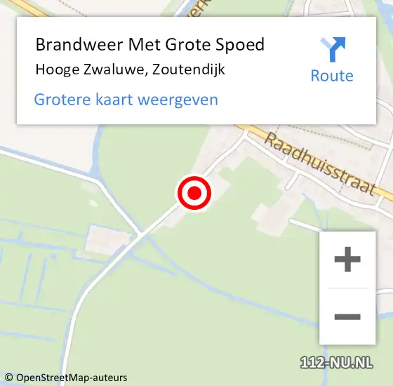 Locatie op kaart van de 112 melding: Brandweer Met Grote Spoed Naar Hooge Zwaluwe, Zoutendijk op 20 november 2024 12:32