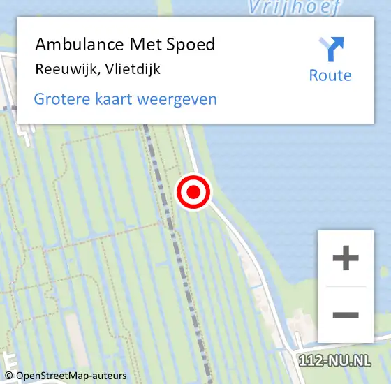 Locatie op kaart van de 112 melding: Ambulance Met Spoed Naar Reeuwijk, Vlietdijk op 20 november 2024 13:06