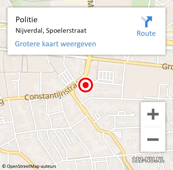 Locatie op kaart van de 112 melding: Politie Nijverdal, Spoelerstraat op 20 november 2024 13:55