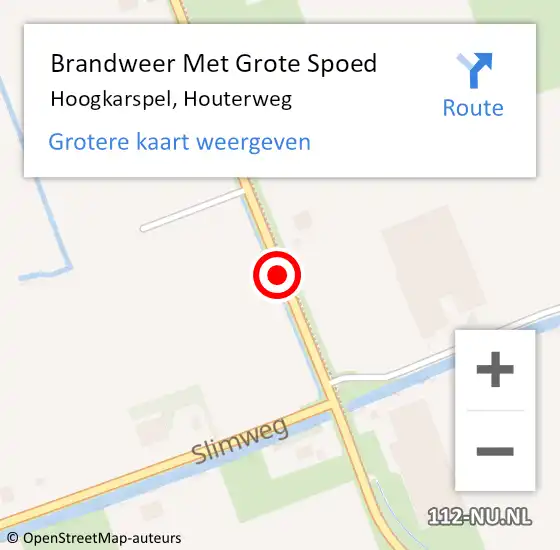 Locatie op kaart van de 112 melding: Brandweer Met Grote Spoed Naar Hoogkarspel, Houterweg op 20 november 2024 14:24