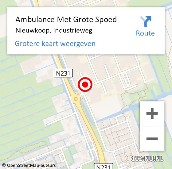 Locatie op kaart van de 112 melding: Ambulance Met Grote Spoed Naar Nieuwkoop, Industrieweg op 20 november 2024 14:41