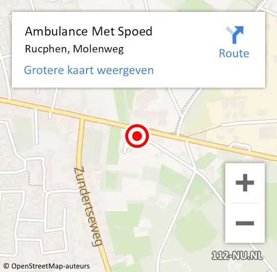 Locatie op kaart van de 112 melding: Ambulance Met Spoed Naar Rucphen, Molenweg op 27 oktober 2014 16:02