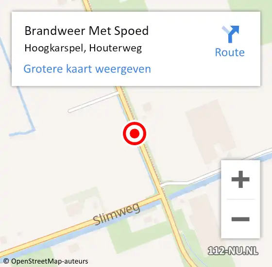 Locatie op kaart van de 112 melding: Brandweer Met Spoed Naar Hoogkarspel, Houterweg op 20 november 2024 17:16