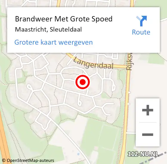 Locatie op kaart van de 112 melding: Brandweer Met Grote Spoed Naar Maastricht, Sleuteldaal op 20 november 2024 17:56