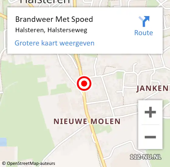 Locatie op kaart van de 112 melding: Brandweer Met Spoed Naar Halsteren, Halsterseweg op 20 november 2024 18:03