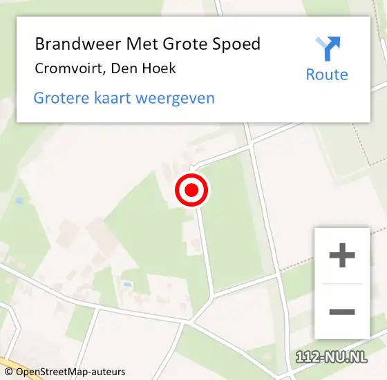 Locatie op kaart van de 112 melding: Brandweer Met Grote Spoed Naar Cromvoirt, Den Hoek op 20 november 2024 18:06