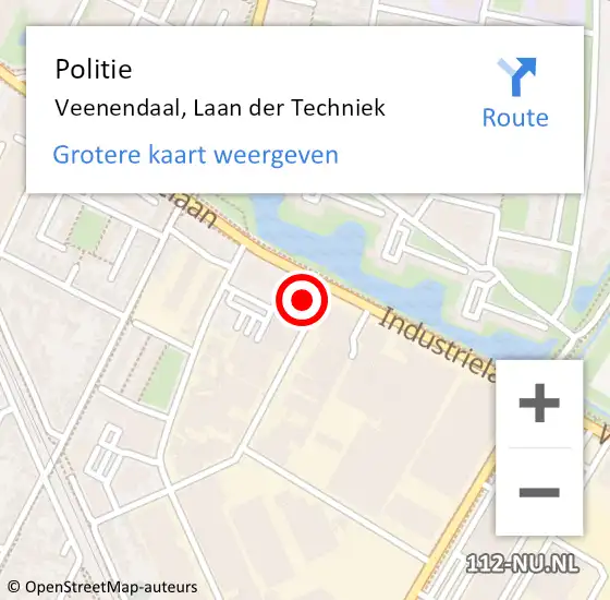 Locatie op kaart van de 112 melding: Politie Veenendaal, Laan der Techniek op 20 november 2024 18:15