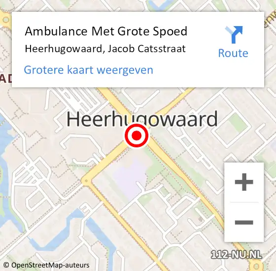 Locatie op kaart van de 112 melding: Ambulance Met Grote Spoed Naar Heerhugowaard, Henriette Bosmansplantsoen op 27 oktober 2014 16:30