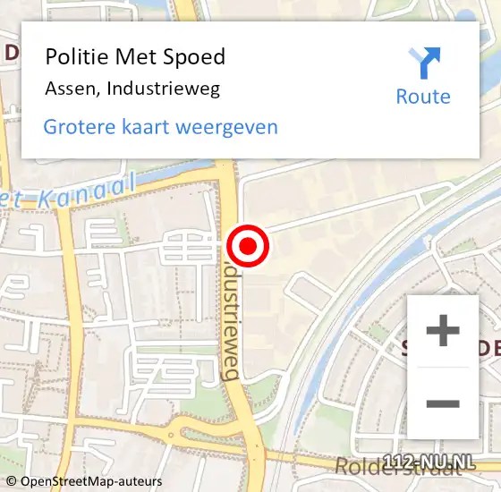 Locatie op kaart van de 112 melding: Politie Met Spoed Naar Assen, Industrieweg op 20 november 2024 19:21