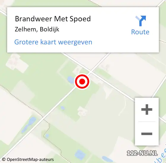 Locatie op kaart van de 112 melding: Brandweer Met Spoed Naar Zelhem, Boldijk op 20 november 2024 19:33