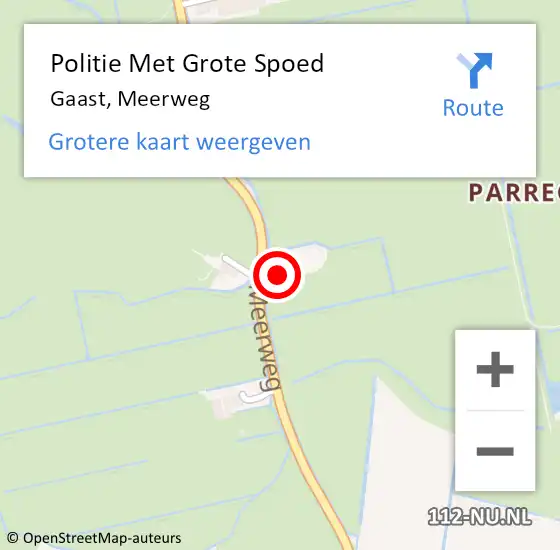 Locatie op kaart van de 112 melding: Politie Met Grote Spoed Naar Gaast, Meerweg op 20 november 2024 19:34