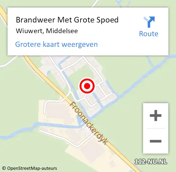 Locatie op kaart van de 112 melding: Brandweer Met Grote Spoed Naar Wiuwert, Middelsee op 20 november 2024 20:06