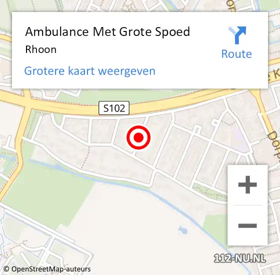 Locatie op kaart van de 112 melding: Ambulance Met Grote Spoed Naar Rhoon op 20 november 2024 20:08