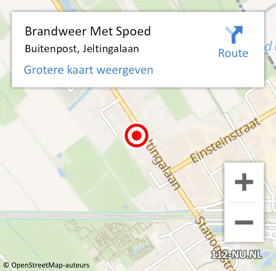 Locatie op kaart van de 112 melding: Brandweer Met Spoed Naar Buitenpost, Jeltingalaan op 20 november 2024 20:15