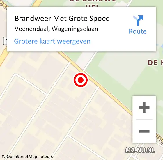 Locatie op kaart van de 112 melding: Brandweer Met Grote Spoed Naar Veenendaal, Wageningselaan op 20 november 2024 20:53