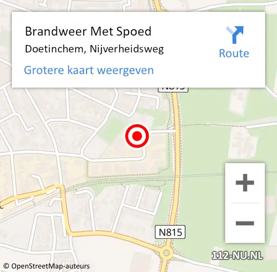 Locatie op kaart van de 112 melding: Brandweer Met Spoed Naar Doetinchem, Nijverheidsweg op 20 november 2024 22:11