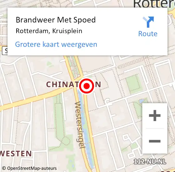 Locatie op kaart van de 112 melding: Brandweer Met Spoed Naar Rotterdam, Kruisplein op 20 november 2024 22:18