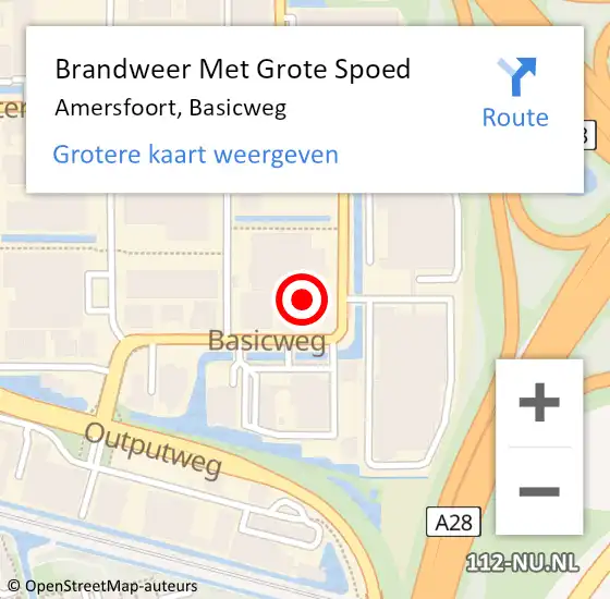 Locatie op kaart van de 112 melding: Brandweer Met Grote Spoed Naar Amersfoort, Basicweg op 20 november 2024 22:55