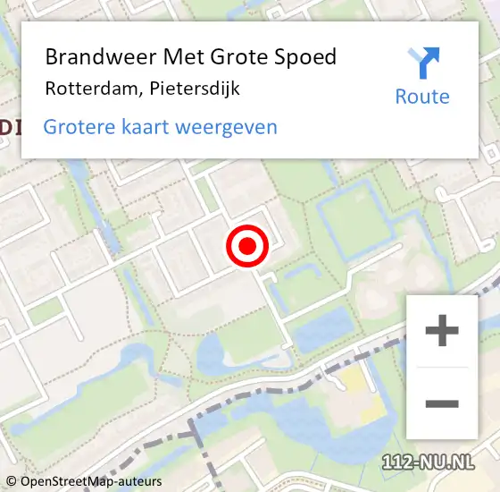 Locatie op kaart van de 112 melding: Brandweer Met Grote Spoed Naar Rotterdam, Pietersdijk op 21 november 2024 00:34