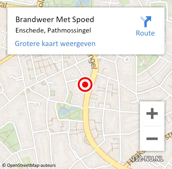 Locatie op kaart van de 112 melding: Brandweer Met Spoed Naar Enschede, Pathmossingel op 21 november 2024 01:35