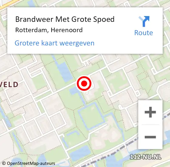 Locatie op kaart van de 112 melding: Brandweer Met Grote Spoed Naar Rotterdam, Herenoord op 21 november 2024 01:48